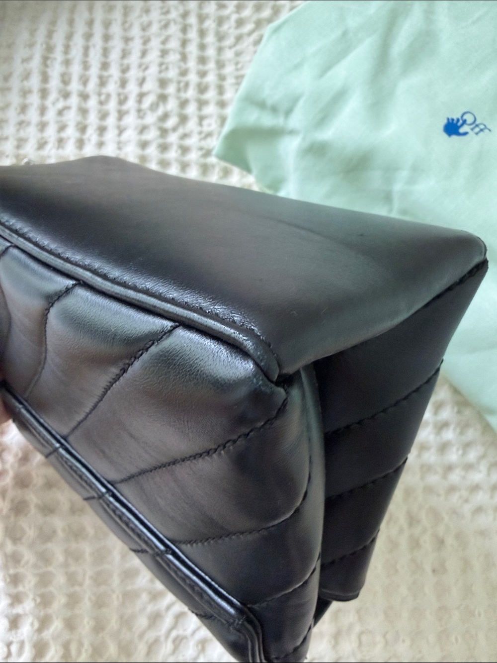 Off-White Jackhammer 19 Black Quilted Leather Handbag - Picture 6 of 16
